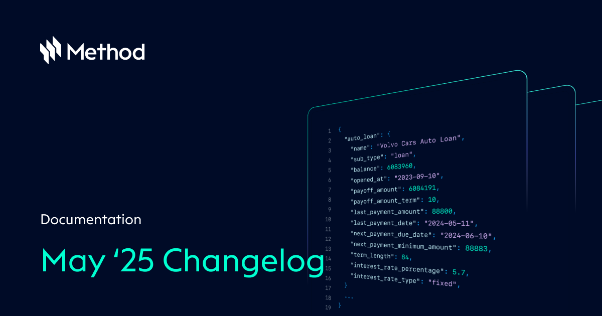 May Updates - Method API Docs